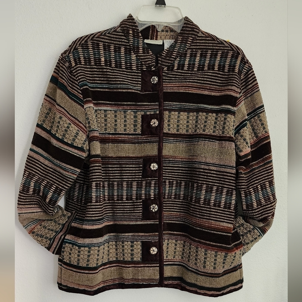 White Stag Vintage Boho Cardigan Cottagecord Grandmacore Sz M
